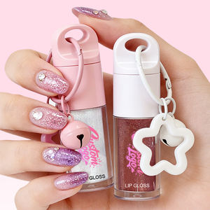 Huile à lèvres en marque privée avec porte-clés, 45 couleurs au choix, hydratante, gros pinceau, brillant à lèvres brillant, vente en gros de maquillage, huile à lèvres repulpante - Product Image 1