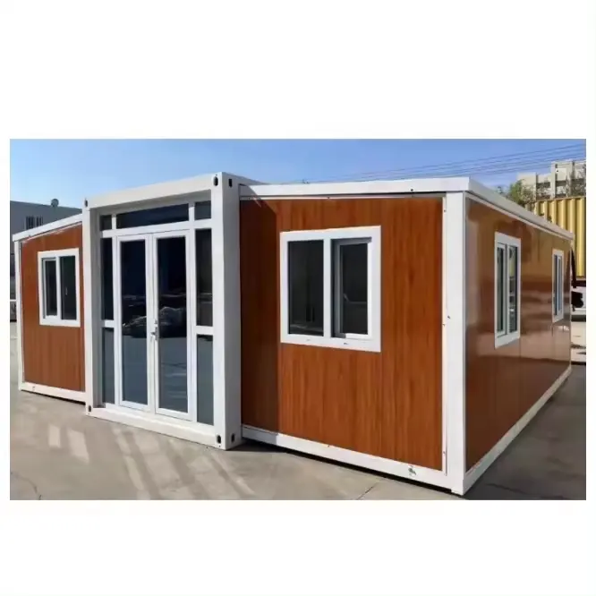 Genişletilebilir 20ft 40ft lüks minik çelik prefabrik ev bina Modern mobil ışık çelik konteyner prefabrik ev apartman