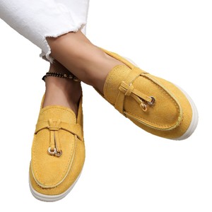 Mocassins respirants à enfiler en daim, style bottine <span class=keywords><strong>vintage</strong></span>, à bout rond et talon bas, cousus, grande taille, prêts à être expédiés, collection Printemps 2025 - Product Image 5