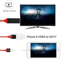 Cable Convertidor USB a HDMI Full HD, Adaptador HDMI para iPhone 8 X 7 6s Plus iPad TV Xiaomi Teléfono Android a Adaptador HDMI