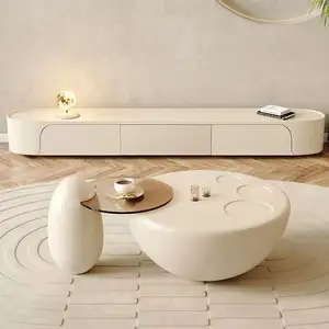 Luxus modern zeitgenössisch weiß Mitte Wohnzimmer Couchtisch-Set