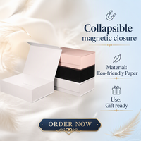Boîte cadeau en carton rigide magnétique de luxe pliable avec impression de nom de marque personnalisé, fermeture magnétique, boîte cadeau avec ruban