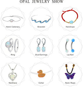 Vente en gros d'opale ovale de haute qualité perles d'opale synthétique blanche pierre d'opale synthétique pierre précieuse - Product Image 6