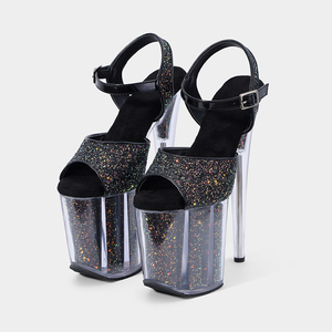 <span class=keywords><strong>Tacchi</strong></span> Alti Personalizzati da 8 Pollici per Ballerine Esotiche, <span class=keywords><strong>Argento</strong></span> Prismatico, per Pole Dance, con Plateau Lucido, Cinturino alla Caviglia in Cristallo, Leggeri e con Tacco Alto - Product Image 3