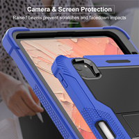 Ağır sağlam Tablet kapakları iPad Pro 11 inç M5 M4 darbeye hibrid yumuşak TPU tampon Kickstand geri kapakları