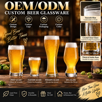 Verres à bière transparents personnalisables avec logo, verres à pinte, verres de dégustation, verres à bière Weizen, verres à bière IPA pour brasserie, pub, bar, restaurant, OEM, ODM