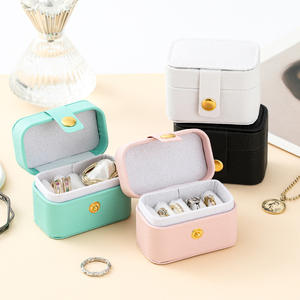 Caja de Joyería de Piel Sintética Mini con Cierre a Presión y Logotipo Personalizado, Caja de Almacenamiento de Anillos de Viaje, Caja de Joyería Impermeable - Product Image 6