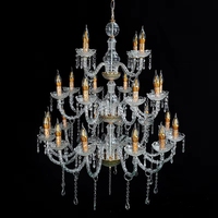 Lustre LED à 6/8/12 têtes, en cristal, avec laser, pour plafond, indice de protection IP33, moderne, pour événements extérieurs, salle de banquet, lampe suspendue