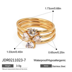 Stylish Stainless Steel Flower/geometric Electroplated <b>Stacking</b> <b>Rings</b> Women Niche-designed Jewelry - Product Image 5