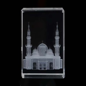 تصميم جديد من المصنع مخصص K9 الكريستال 3D تاج محال الهدايا التذكارية النقش بالليزر مكعب برج الكريستال ل - Product Image 5