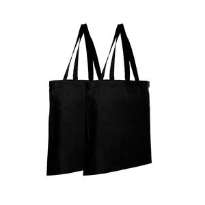 Thân Thiện Với Môi Tái Sử Dụng Màu Đen Công Suất Lớn <span class=keywords><strong>Canvas</strong></span> Tote Túi Với Logo Tùy Chỉnh In Dài Xử Lý Dot Mô Hình Màu Đen Mua Sắm Túi - Product Image 3