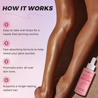 Acentiallabs Gouttes Autobronzantes Véganes à Boire Effet Extrême, Étiquette Personnalisée, Liquide Oral pour le Visage et le Corps, Gouttes Autobronzantes pour la Bouche