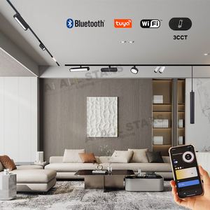 Biệt thự khách sạn dc220v tuya ZigBee điều khiển thông minh Dimmable Magnetic <span class=keywords><strong>Track</strong></span> ánh sáng Dip chuyển 3cct Magnetic LED theo dõi hệ thống ánh sáng - Product Image 4