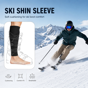 Protège-tibias de <span class=keywords><strong>ski</strong></span> à compression avec coussinet de protection premium pour bottes de <span class=keywords><strong>ski</strong></span>, logo personnalisé OEM - Product Image 1