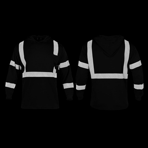 Logo personalizzato ad alta visibilità felpa di sicurezza Tshirt a manica lunga costruzione camicie da <span class=keywords><strong>lavoro</strong></span> per gli uomini con nastro riflettente alta visibilità - Product Image 4