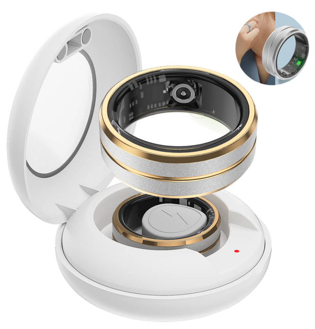 Smart Ring with IP68 300m Waterproof, Heart Rate SpO2 Monitor, Gesture Page Turning, 9-Day Battery, Stainless Steel Sports Rings