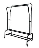 Portant à vêtements double rail en métal sur roulettes pour présentation de vêtements en magasin
