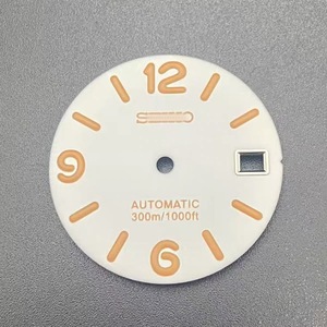 Nuevas piezas para modificar relojes, esfera de calendario simple con efecto rayos de sol o cepillada, 28.5MM, verde luminoso, para movimiento NH35 - Product Image 3