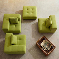 Vintage Grünes Xueni Chenille Modulares Sofa Frei Kombinierbare Sektional-Couch für Wohnzimmer