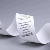 Étiquette de lavage textile personnalisée à bas prix pour vêtements, avec instructions d'entretien du produit