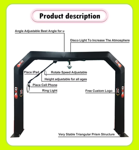 Photomaton 360° de haute qualité 2025, selfie vidéo, appareil photo reflex numérique, iPad, alliage d'aluminium, télécommande, libre-service, impression gratuite - Product Image 2