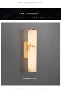 Modern Luxury Brass <strong>Natural</strong> Alabaster Hanging Lamp for Living Room and Bedroom Decorative Brass Sconce Alabaster Wall Lamp <strong>Light</strong>