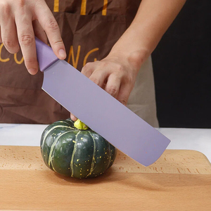 Stainless steel <b>kitchen</b> knife set wheat straw 6-piece set including <b>scissors</b> multi-functional chef's knife set - Product Image 2