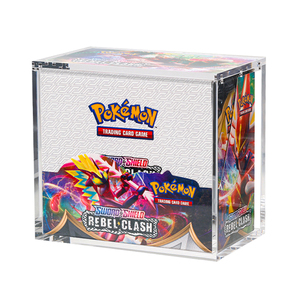 UV耐性 プレミアム 5mm厚 透明 英語版 アクリル製 ポケモン ブースターボックス プロテクター ディスプレイケース マグネット蓋付き - Product Image 1