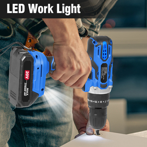 Bộ máy khoan tác động Hehui bền bỉ, pin lớn, tốc độ biến thiên, không dây, với động cơ không chổi than, tua vít điện - Product Image 6