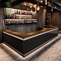 Comptoir de bar à vin lumineux à LED pour hôtel moderne, restaurant, boîte de nuit, pub, bar, design de mobilier, comptoir de caisse pour spiritueux