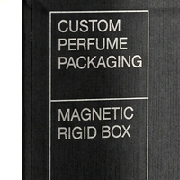 Boîte à parfum rigide noire magnétique de luxe sur mesure, style livre, boîte fermée, présentation pour emballage de parfum personnalisé