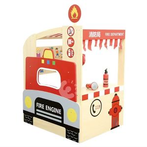 Eibele alta calidad jardín de infantes niños divertido juego de rol casa comida rápida tema interior casa de madera <span class=keywords><strong>para</strong></span> niños casa de juegos de madera - Product Image 2