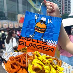 Bolsas de Papel Kraft Biodegradables y Ecológicas Personalizadas con Logotipos para Papas Fritas y Hamburguesas, con Asa - Product Image 6