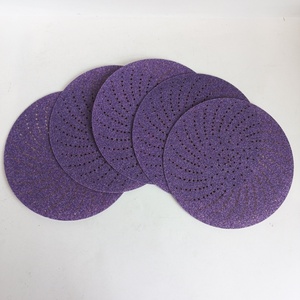 Papier abrasif céramique poreux brossé violet de 150 mm à 49 trous, adapté au ponçage à sec des automobiles. - Product Image 3