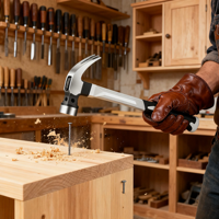 Outils en titane non magnétiques Marteau à tête sphérique 1LB avec poignée en fibre de verre