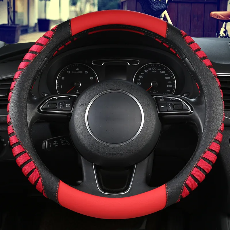 Alta Qualidade PU Couro Car Steering Wheel Cover para Mulheres e Homens Todas as Estações Universal