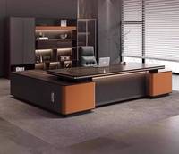 Bureau de direction en L de luxe, design moderne haut de gamme, pour PDG et cadres, fabriqué en usine