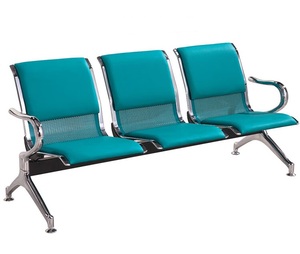 Chaises de réception, sièges de salle d'attente en acier inoxydable, 3 places, pour hôpital, gare routière, lieu public - Product Image 3