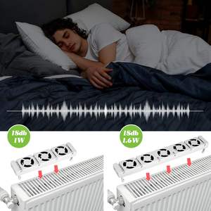 MXRV-203 Réglable DIY Thermostat Radiateur <span class=keywords><strong>Ventilateur</strong></span> Mince <span class=keywords><strong>Ventilateur</strong></span> De Radiateur Avec 5-Fan Triple Set - Product Image 2