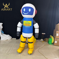 Petit robot gonflable décoré de dessins animés, mascotte de robot gonflable pour la publicité