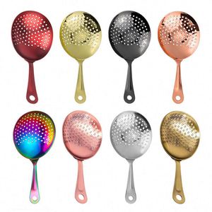 Wholesale Bartender Cocktail Strainer Food Grade SS304 Stainless Steel <b>Bar</b> <b>Tools</b> Mixing Glass Ice Filter Julep Strainer - Product Image 1