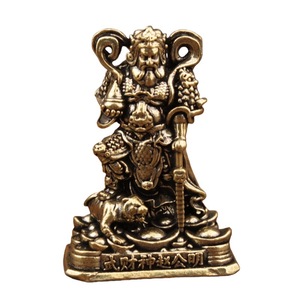Figurine du dieu de la richesse Zhao Gongming en laiton pur, 2 pièces, ornement de décoration de table pour le nouvel an chinois - Product Image 5
