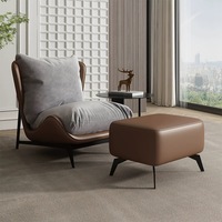 Fauteuil Moderne Luxe Nordique de Salon, Canapé d'Appoint Fauteuil Inclinable Individuel avec Repose-Pieds, Mobilier de Détente à Vendre