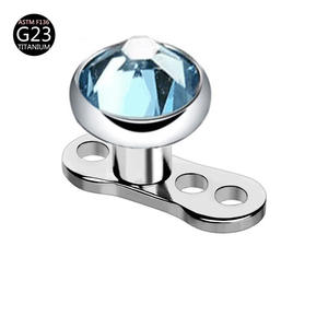 सोने की प्लेटेड टाइटेनियम माइक्रो डर्मल एंकर लंबाई स्पष्ट ओपल जिरकॉन शीर्ष बॉडी गहने - Product Image 4