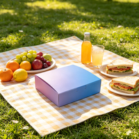 Caja Plegable para Postres en Tonos Pastel Degradados, Caja de Cartón Blanca Cuadrada para Pastelería, Macarons, Regalos y Comida para Llevar