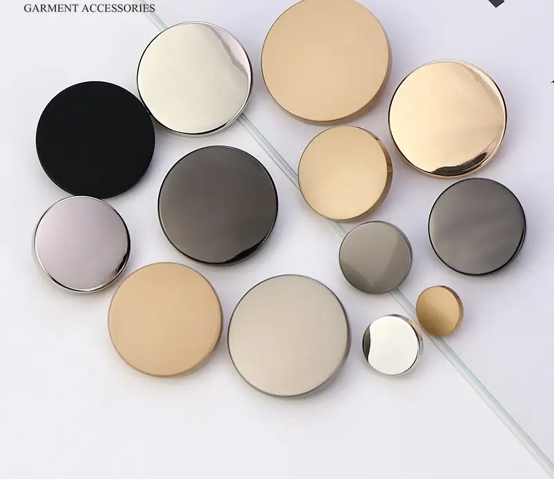 New Fashion Round Sewing Flat Metal Shank Button For Coat Jacket Cloth