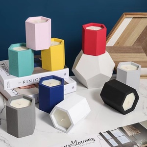 Vente directe en usine, différents bocaux en béton multicolores, bougies parfumées personnalisées - Product Image 1
