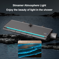 Système de douche thermostatique 4 fonctions avec affichage numérique LED et touches piano, ensemble de douche mural