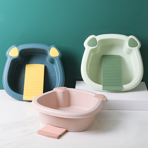 Bac à linge avec planche à laver en plastique, grande taille, pour bébé, étudiant, dortoir, usage domestique - Product Image 3