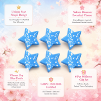 Ensemble de bombes de bain personnalisées à la fleur de cerisier Sakura, naturelles et faites à la main, 6 pièces, 80g, bleu, botanique, hydratant, aromatique, étiquette OEM